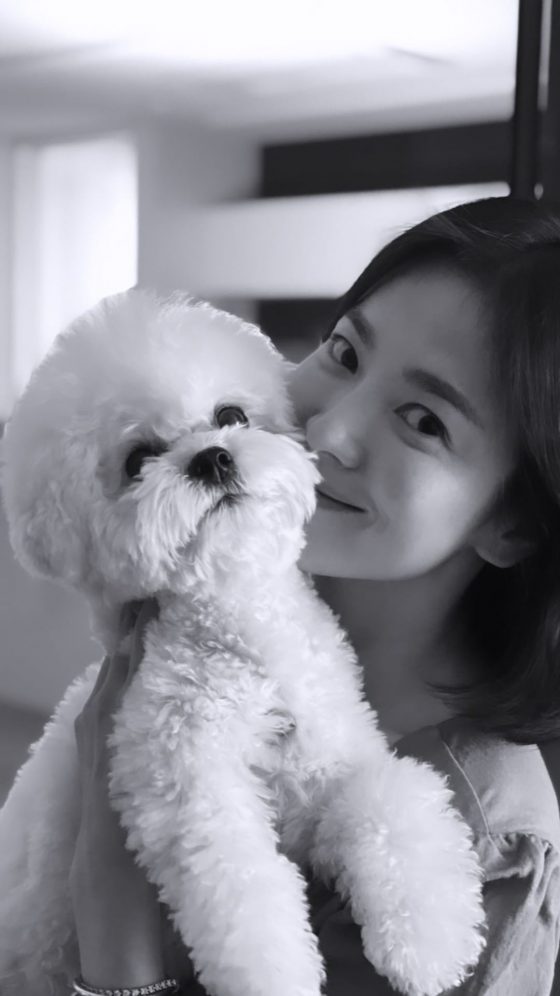 반려견 ‘루비’와 함께 미소 짓는 송혜교